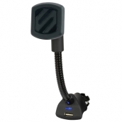 Scosche Magicmount Power - Magnetic Power Socket Mount With Usb Charging Port For Mobile Devices - Black