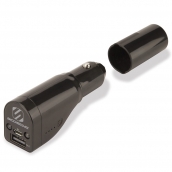 Scosche Gobat 2600 3-in- 1 Car Charger (7.5w) Backup Battery (2600 Mah) And Built In Flashlight With Magnetic Cap For Mounting - Black