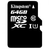 Kingston Class 10 Microsd 64gb Uhs I - 45mb/s Read Card With Sd Adapter