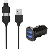 Scoche Car Charger With 2 In 1 Charger & Sync Cable