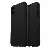 Apple Iphone X Otterbox Strada Leather Folio Wallet Case - Shadow (black And Pewter)