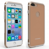 Apple Iphone 6 / Iphone 6s / Iphone 7 Puregear Glassbak 360 Bumper Case With Tempered Glass Back - Gold