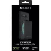 Mophie Charge Force Wireless Charging Bundle - Includes Charge Force Case And Charge Force Powerstation Mini (3000 Mah) For Samsung Galaxy S8 Plus - Black