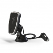 Scosche Magicmount Charge Magnetic Qi Wireless Charging Window And Dash Mount - 15w - Includes Car Charger Adapter - Black