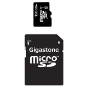 Gigastone Microsdxc 128gb 2-in-1 Memory Card And Sd Adapter (class 10)