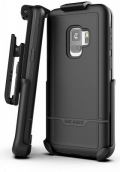 Rebel Series - Protective Dual Layer Impact Armor With Holster For Galaxy S9 - Smooth Black