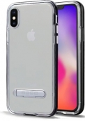 Duohybrid - Reinforced Protective Case W/ Aluminum Kickstand For Iphone X Max - Clear/black
