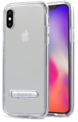 Duohybrid - Reinforced Protective Case W/ Aluminum Kickstand For Iphone X Max - Clear/silver