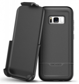 Rebel Series - Protective Dual Layer Impact Armor With Holster For Galaxy S8 Plus - Smooth Black