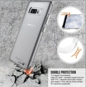 Crystal Shield - Reinforced Bumper Protective Case For Samsung Galaxy Note 8 - Clear