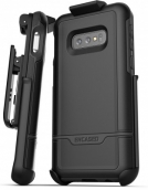 Rebel Series - Protective Dual Layer Impact Armor With Holster For Galaxy S10 Light - Black