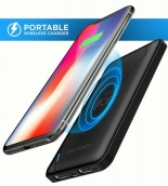 Ultra Slim Portable Charging Bank With Wireless Charger (qi Enabled) (8000mah)