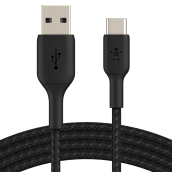 Belkin - Boost Up Charge Usb A To Usb C Braided Cable 3ft - Black