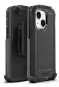 Iphone 14 (6.1) - Boulder - Black - Heavy-duty Co-molded Rugged Protective Case W/ Belt Clip Hoslter