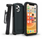 Iphone 14(6.1) Pro - Boulder - Black - Heavy-duty Co-molded Rugged Protective Case W/ Belt Clip Hoslter