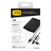 Otterbox - Mobile Charging Kit Power Bank 5,000 Mah And 3 In 1 Cable 1m - Black