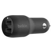 Belkin - Dual Port Usb A Car Charger 24w - Black