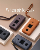 Pom Leather Phone Case Tan