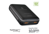 Powerpeak 10000mah Pd 20w - Portable Charger Dual Usb & C - Black